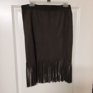 Faux suede skirt